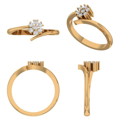 Ilaria Simple Crossover Diamond Engagement Ring
